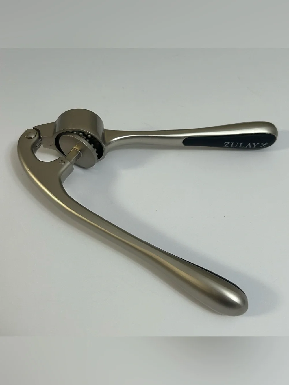 Zulay Stainless Steel Garlic Press - Satin Nickel Finish
